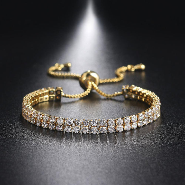 Double Row Zircon Rhinestone Bracelet