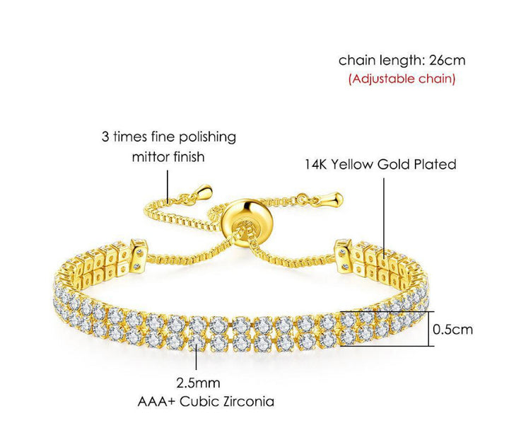 Double Row Zircon Rhinestone Bracelet