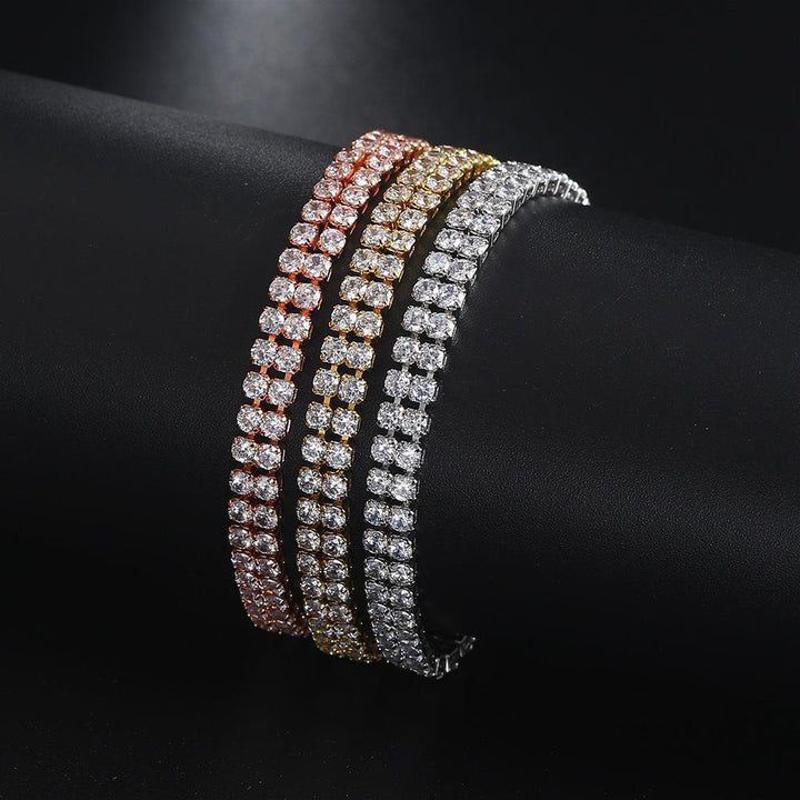 Double Row Zircon Rhinestone Bracelet
