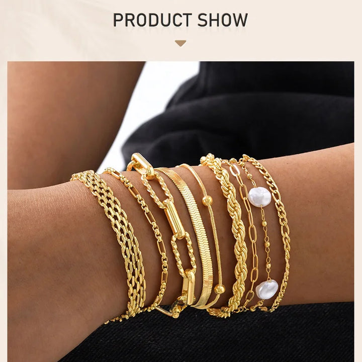 Gold Stainless Steel Chain Bracelet
