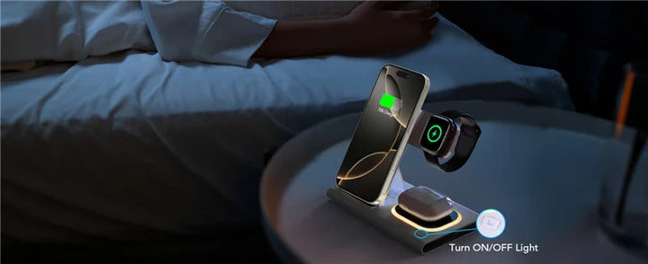 Foldable 3-in-1 Wireless Charger Station