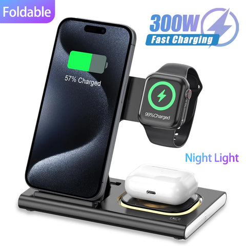 Foldable 3-in-1 Wireless Charger Station