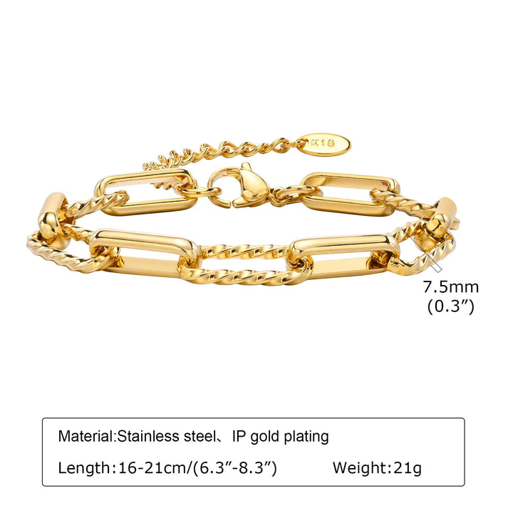 Gold Stainless Steel Chain Bracelet
