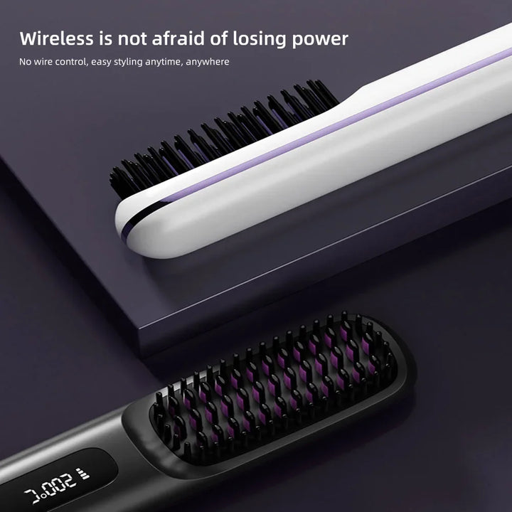 Rechargeable Hot Brush Hair Straightening