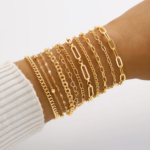 New 11Pcs/set Vintage Boho Cuban Bracelets