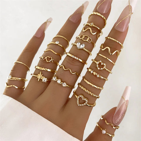 Fashion Geometric Knuckle Rings Set