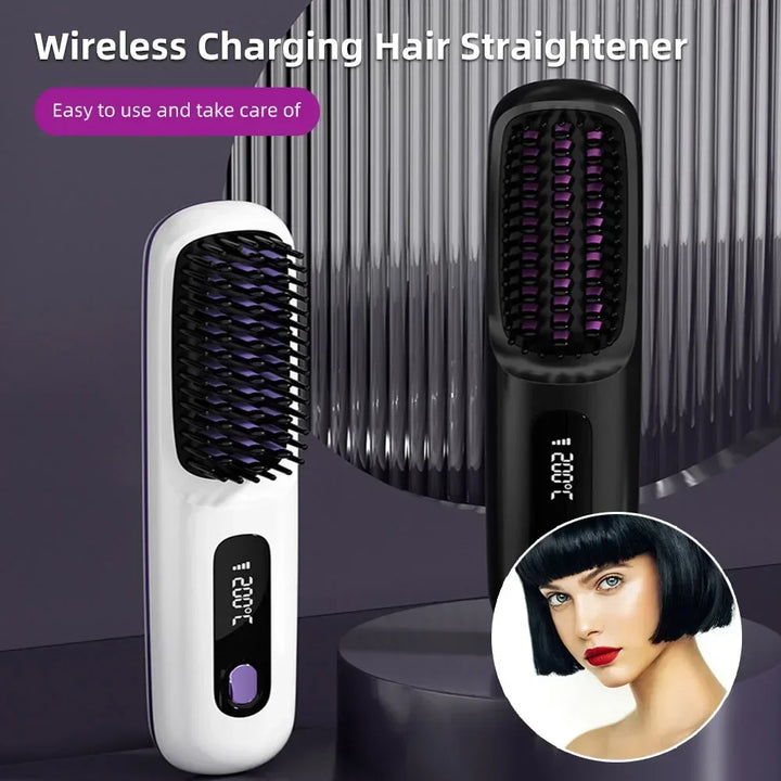 Rechargeable Hot Brush Hair Straightening