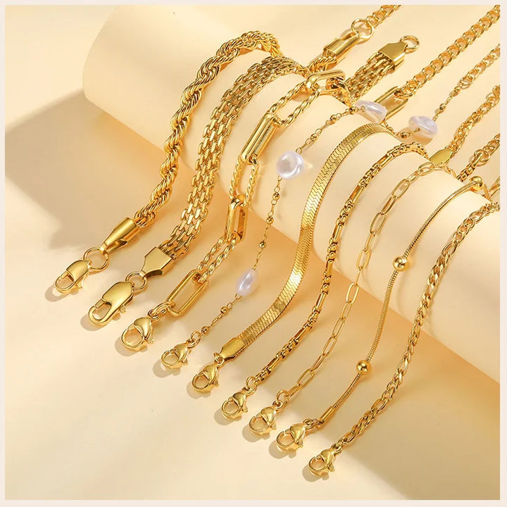 Gold Stainless Steel Chain Bracelet