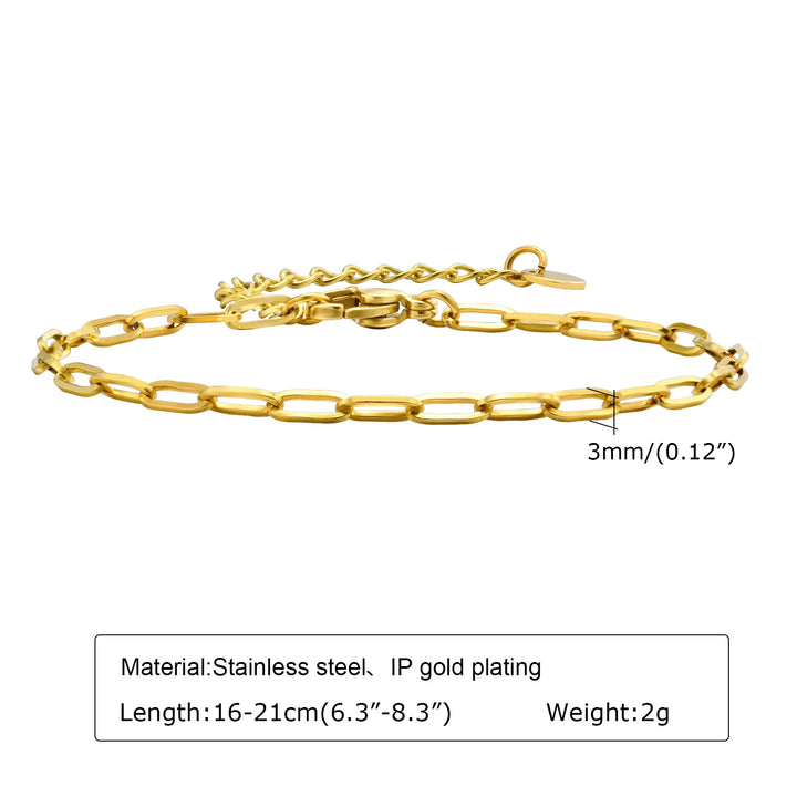 Gold Stainless Steel Chain Bracelet