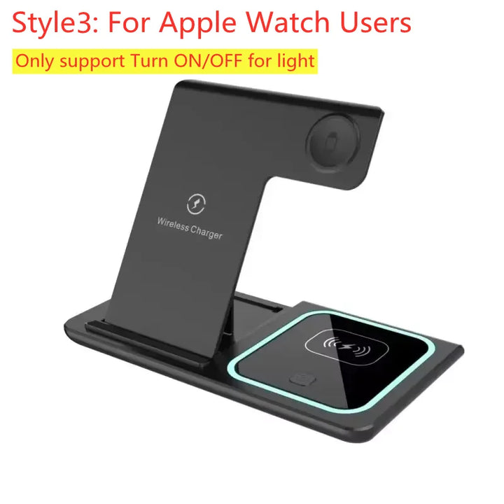 Foldable 3-in-1 Wireless Charger Station