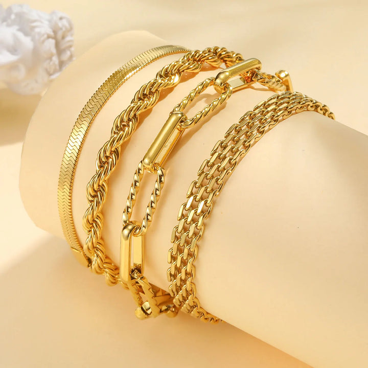 Gold Stainless Steel Chain Bracelet