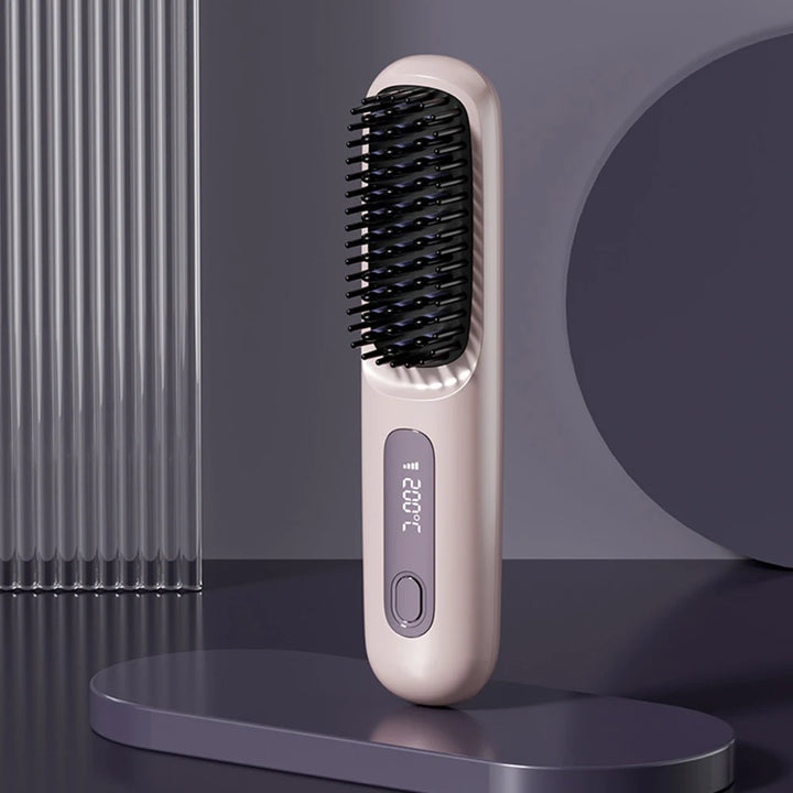 Rechargeable Hot Brush Hair Straightening