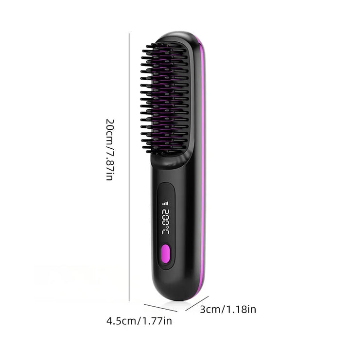Rechargeable Hot Brush Hair Straightening