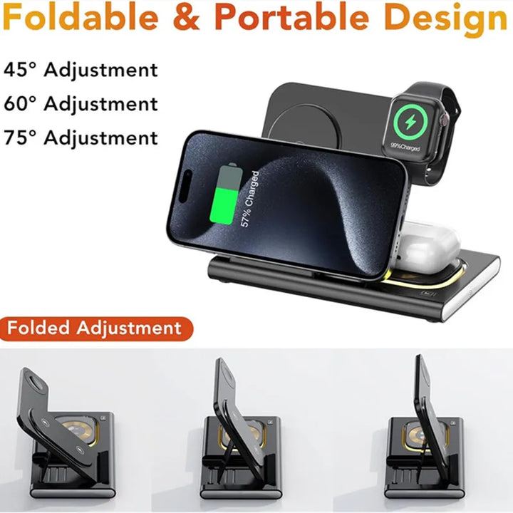 Foldable 3-in-1 Wireless Charger Station