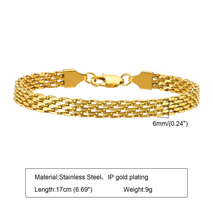Gold Stainless Steel Chain Bracelet