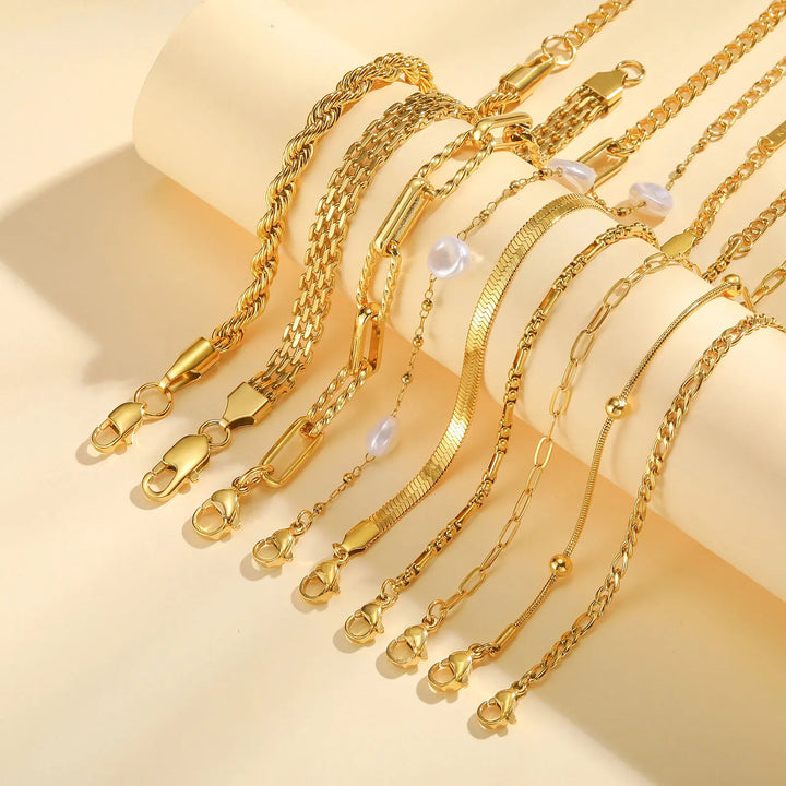 Gold Stainless Steel Chain Bracelet