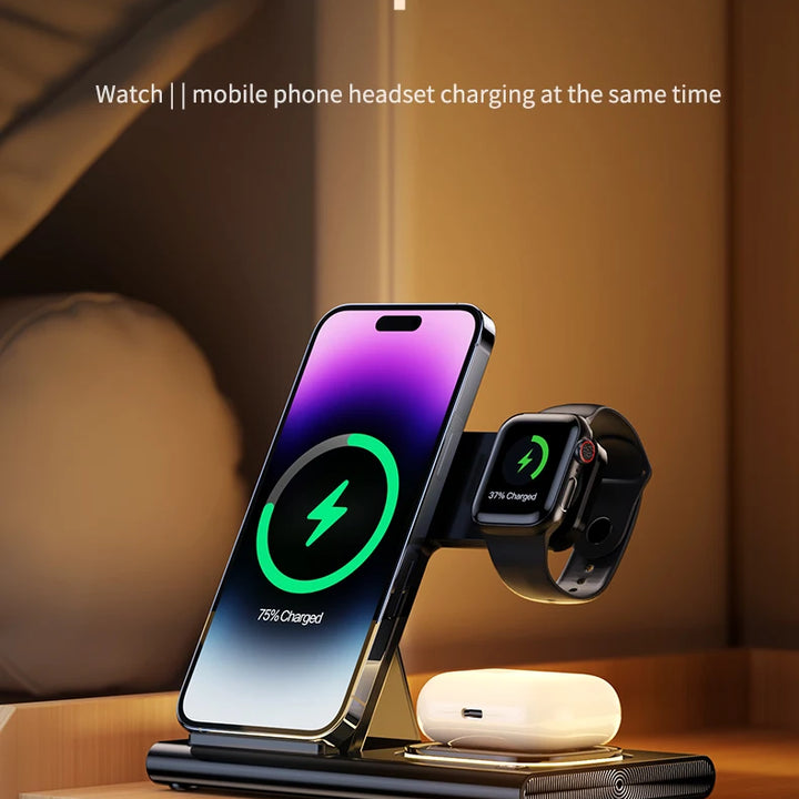 Foldable 3-in-1 Wireless Charger Station