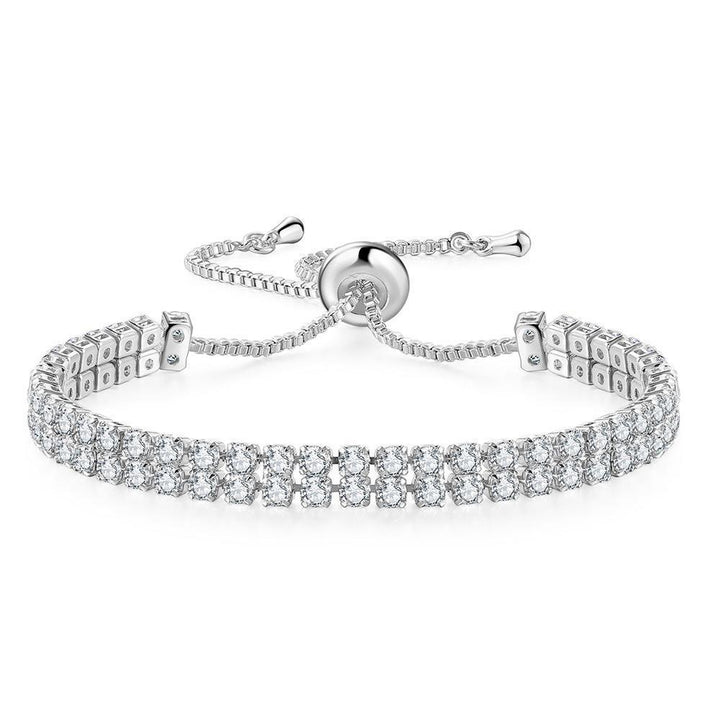 Double Row Zircon Rhinestone Bracelet
