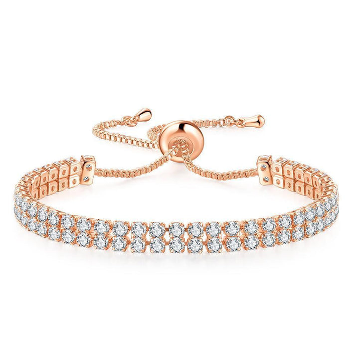 Double Row Zircon Rhinestone Bracelet